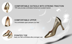 Women's Pointed Toe Comfort Pumps,3.34''Heel,Wedding Dress  Pumps