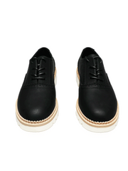 Women's Vintage Oxford Shoes, Perforated Lace-up Round Leather low-heeled shoes