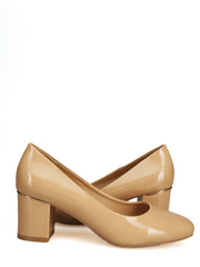 Round Toe low thick heel pump shoes,2.36"